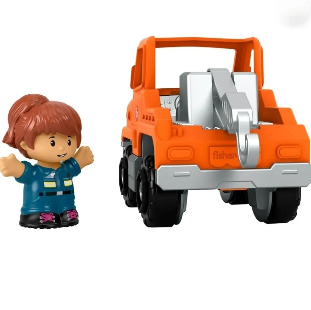 Fisher-Price Little People Toddler Toy Help & Go Tow Truck & Figure Pretend Play